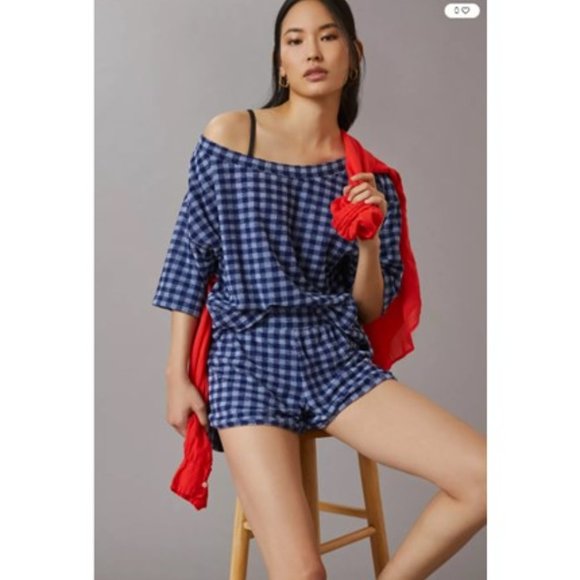 NWT - Anthropologie Daily Practice Blue Motif The Barsa Set - XL - Picture 1 of 5